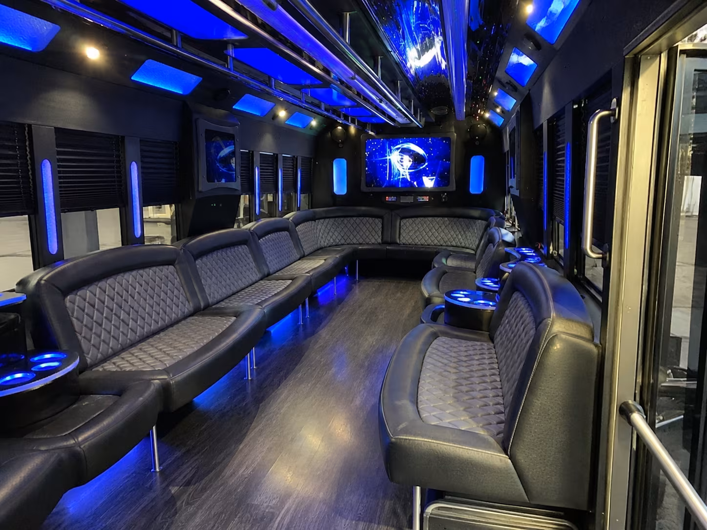 albany 28 passenger party bus interior
